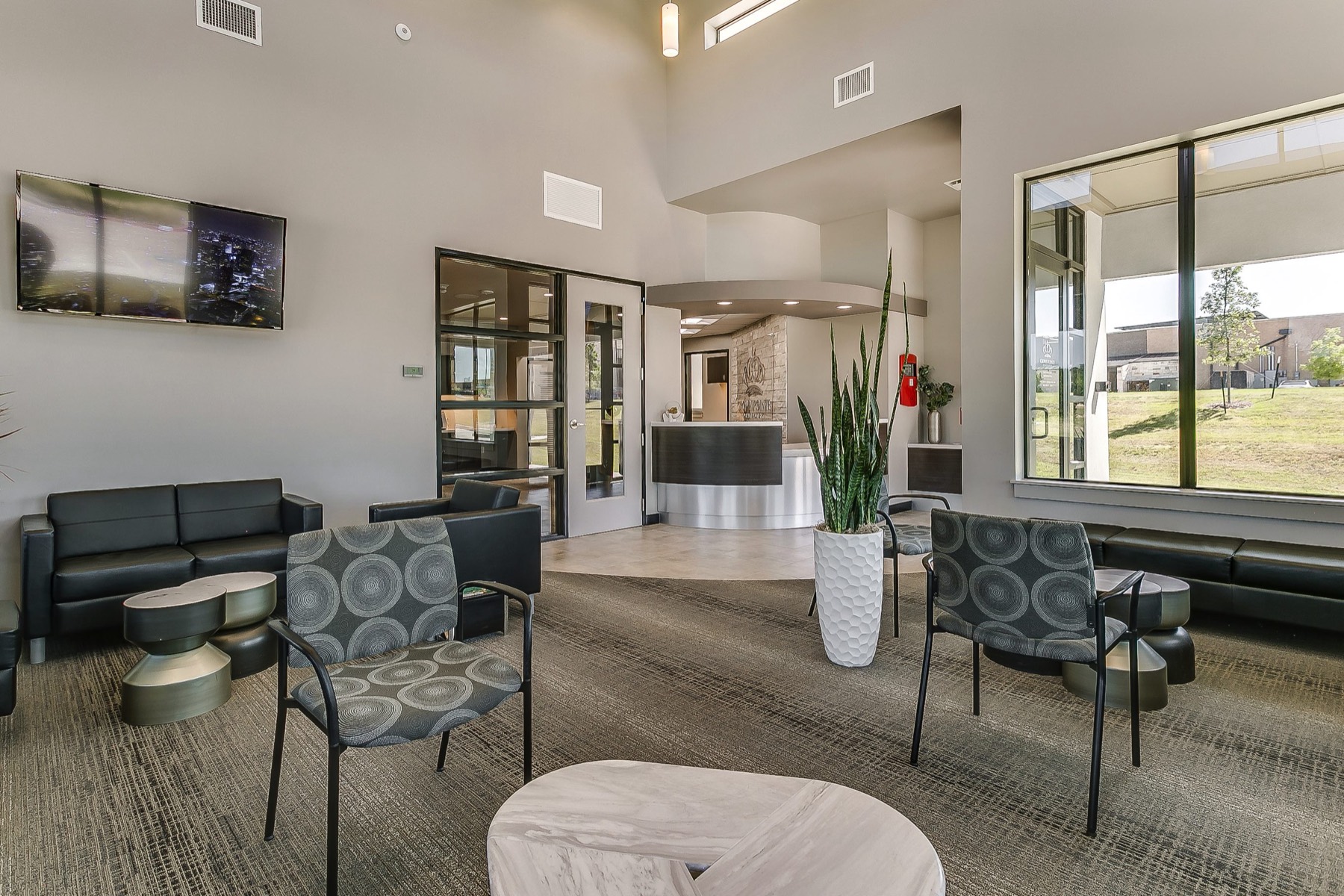 Waiting room at Crown Pointe Dentistry